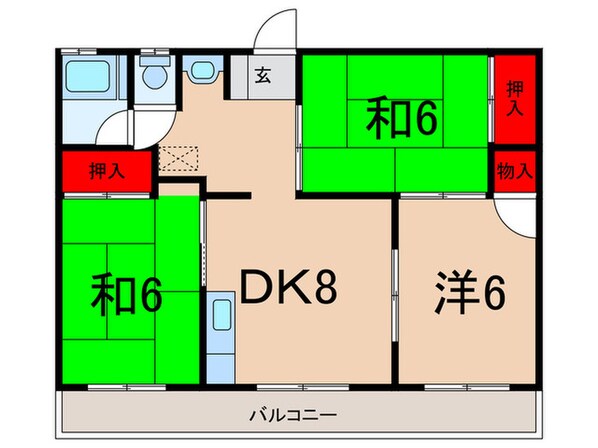 第３松ノ木マンションの物件間取画像